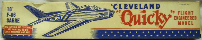 Cleveland F-86 Sabre Jet Quicky - 18 Inch Wingspan Flying Aircraft plastic model kit